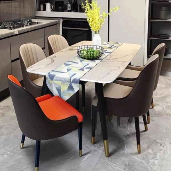 Bộ bàn ăn mặt đá ghế nệm hiện đại sang trọng – Mã: T147-13-4×284