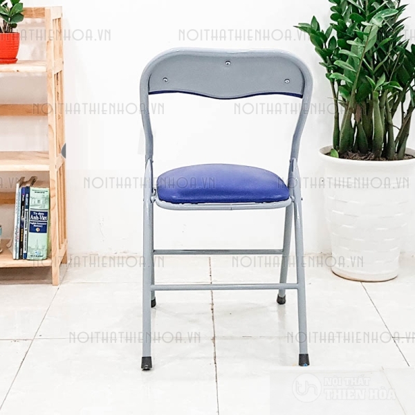 Ghế gấp lưng ngắn xanh chân sơn