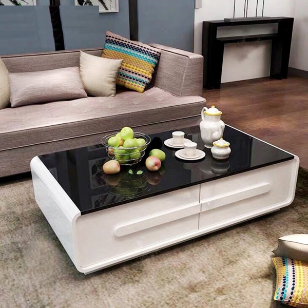 Bàn trà sofa kính 2 ngăn kéo 11
