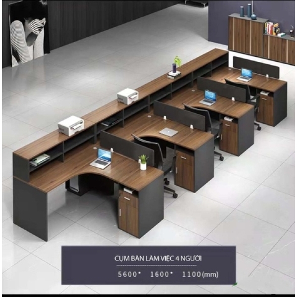 Cụm bàn làm việc cho 4 người hiện đại – CB 27