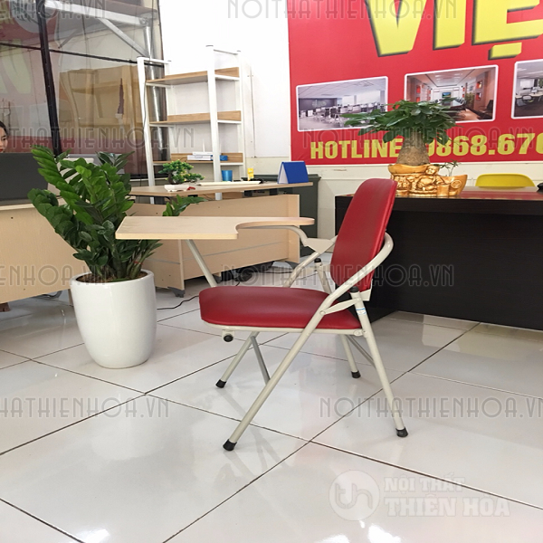 Ghế gấp liền bàn mặt vân sồi