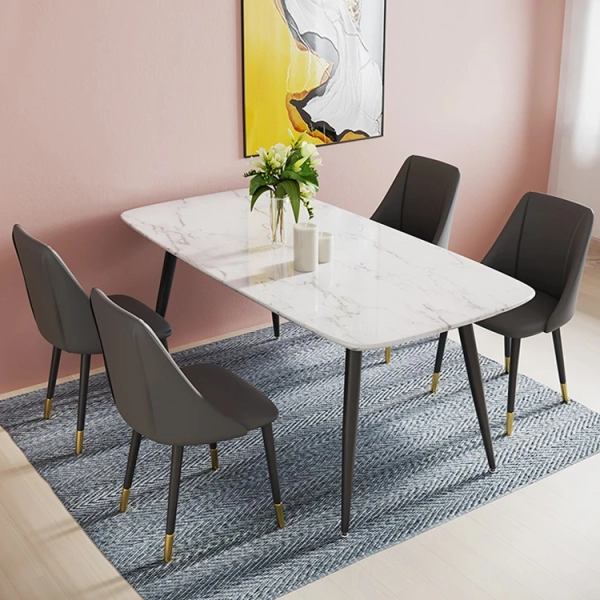 Bộ bàn ăn 4 ghế mặt đá nhập khẩu – Mã: T147-13-4×2105