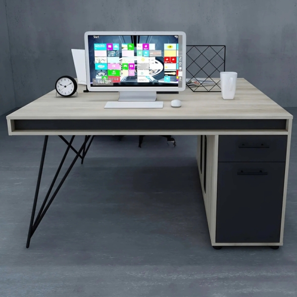 Cụm Bàn Làm Việc Nhóm 2 Người Gỗ MDF Có Hộc Tủ Tiện Dụng – BC75