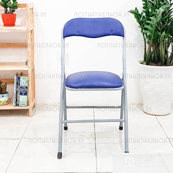 Ghế gấp lưng ngắn xanh chân sơn