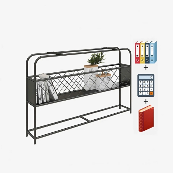 Cụm Bàn Làm Việc 4 Nhân Viên Có Hộc Tủ Và Kệ Sắt Tiện Lợi – BC70