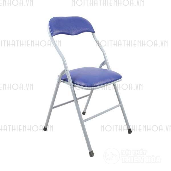 Ghế gấp lưng ngắn xanh chân sơn