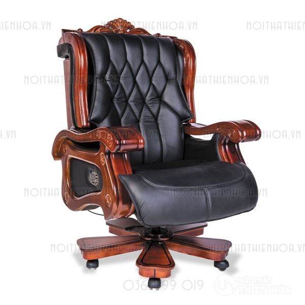 Ghế làm việc chủ tịch, lãnh đạo da thật nhập khẩu GD010