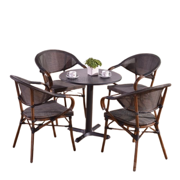 Bộ bàn ghế cafe sân vườn 4 ghế- Mã: T194-4x281A
