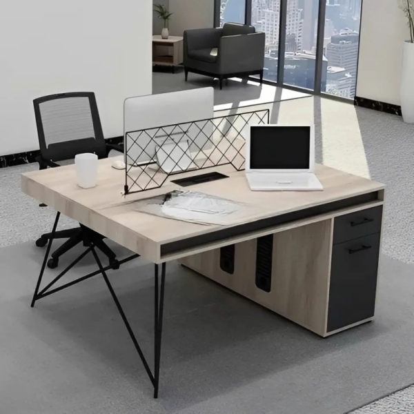 Cụm Bàn Làm Việc Nhóm 2 Người Gỗ MDF Có Hộc Tủ Tiện Dụng – BC75