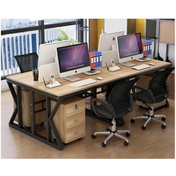 Cụm Bàn Làm Việc 4 Người Chân Sắt Chữ K Chắc Chắn – BC127