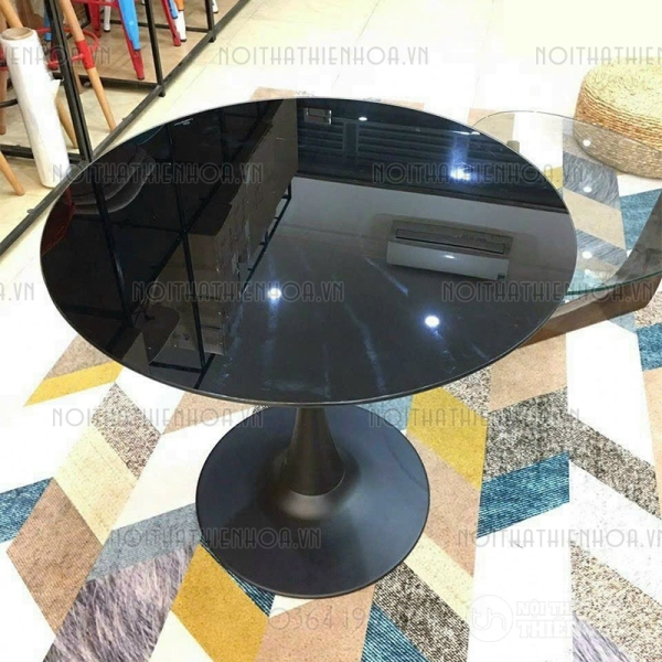 Bàn cafe Tulip mặt kính D600