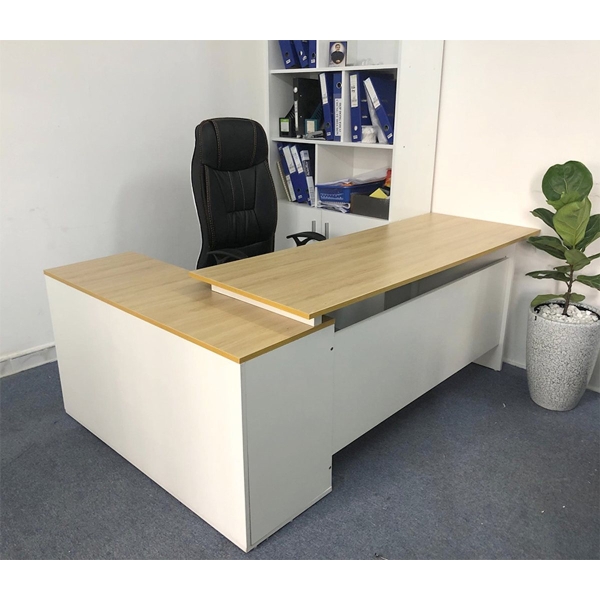 Bàn giám đốc chữ L, quản lý tủ phụ 06