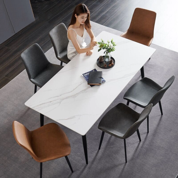 Bộ bàn ăn mặt đá hình chữ nhật-Mã: T162-16-6×2109
