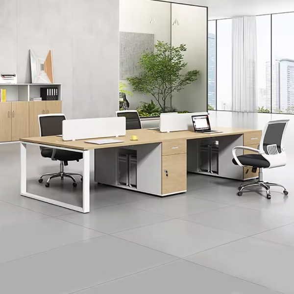 Cụm bàn làm việc 4 người chân sắt hộp Eos EUC03-2412