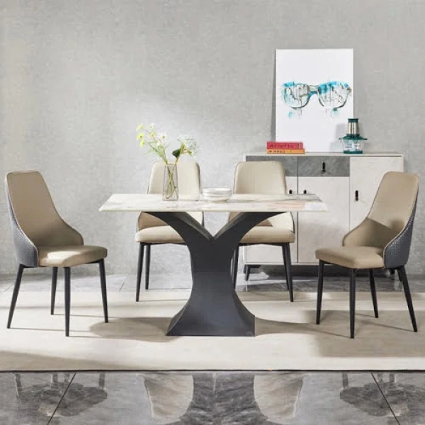 Bộ bàn ăn 4 ghế mặt đá hiện đại- Mã: T1120-4×2145