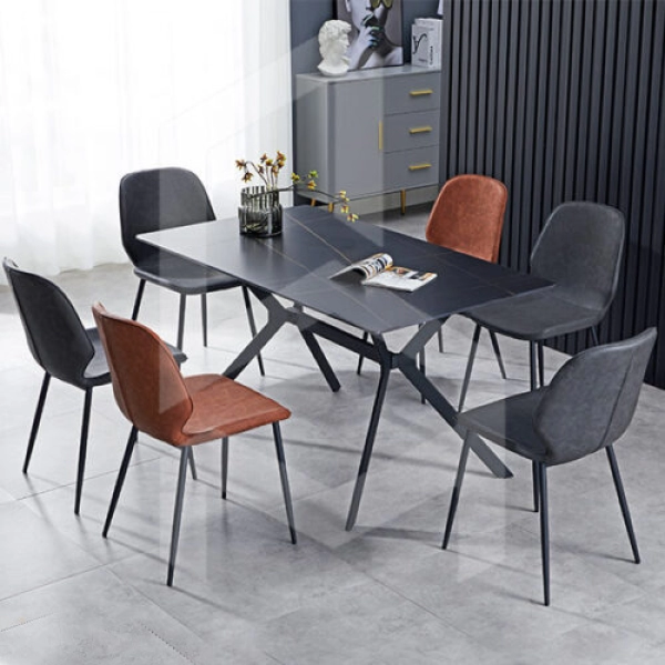 Bộ bàn ăn mặt đá 6 ghế sang trọng – Mã: T164-14-6x267A