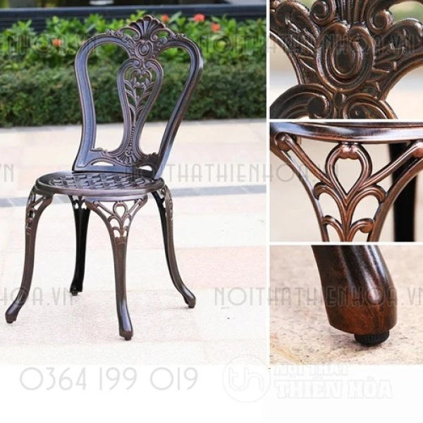 Ghế cafe sân vườn ngoài trời nhôm đúc- Mã: 277E