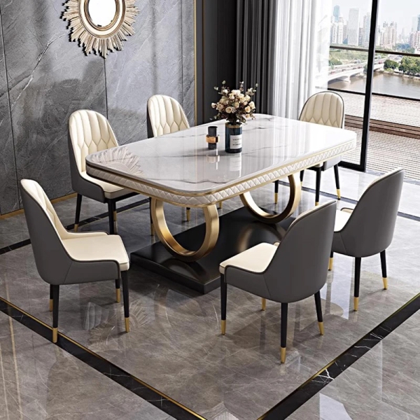 Bộ bàn ăn 6 ghế mặt đá sang trọng- Mã: T1139-16-6×284