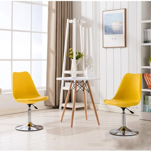 Ghế cafe, ghế ăn nhựa lót nệm chân trụ thấp – Mã: 201L