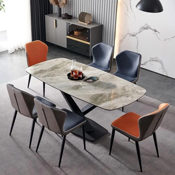 Bộ bàn ăn mặt đá 6 ghế cao cấp- Mã: T179-16-6×2119