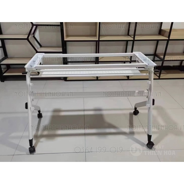 Bàn đào tạo training gấp gọn màu trắng