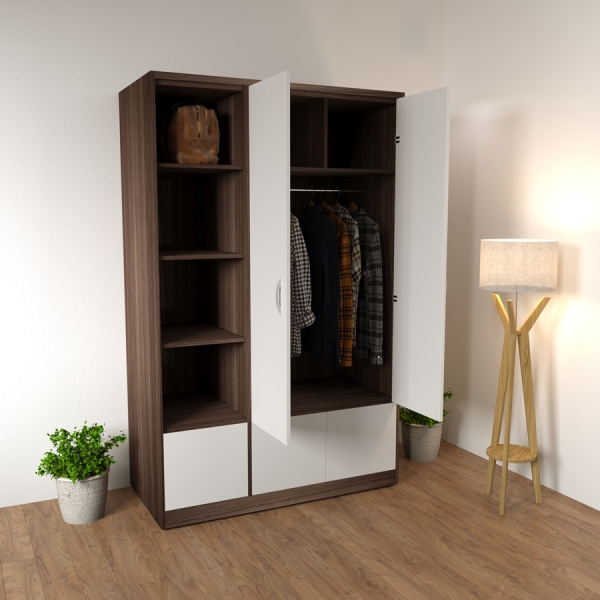 tủ quần áo 2 cánh kệ trang trí hông TA-112