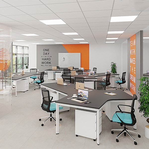 Cụm bàn làm việc (4+1) người chân Oval OVC02-3122