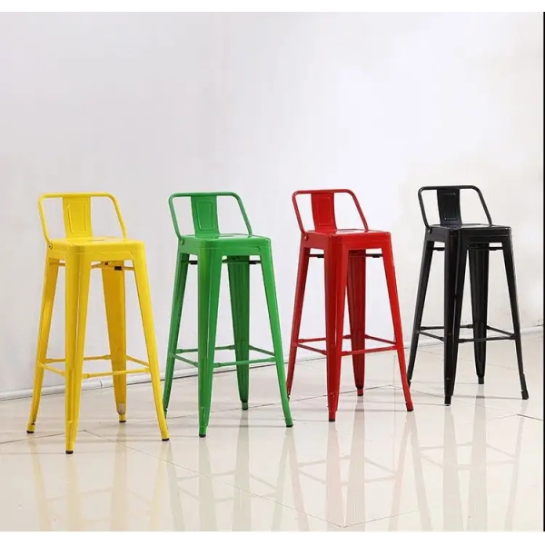 Ghế quầy bar tolix chân cao có lưng dựa – Mã: 304