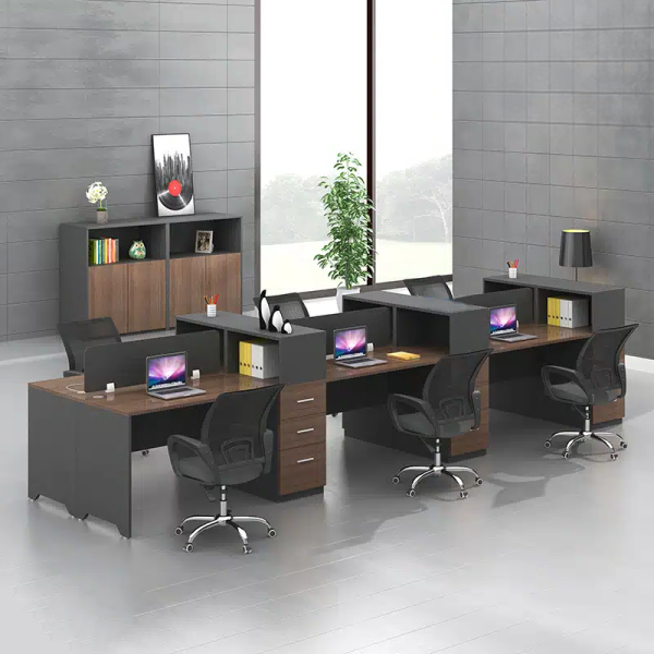 Cụm bàn làm việc gỗ 6 chỗ hiện đại – CB 25