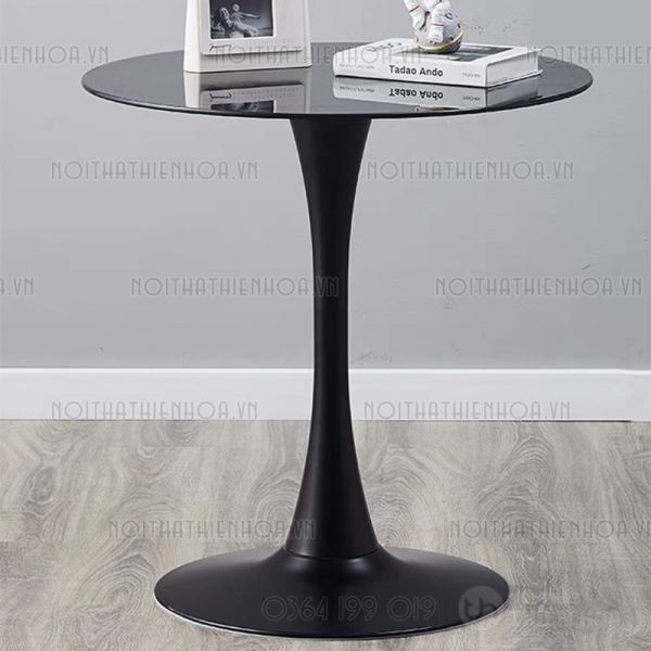 Bàn cafe Tulip mặt kính D600
