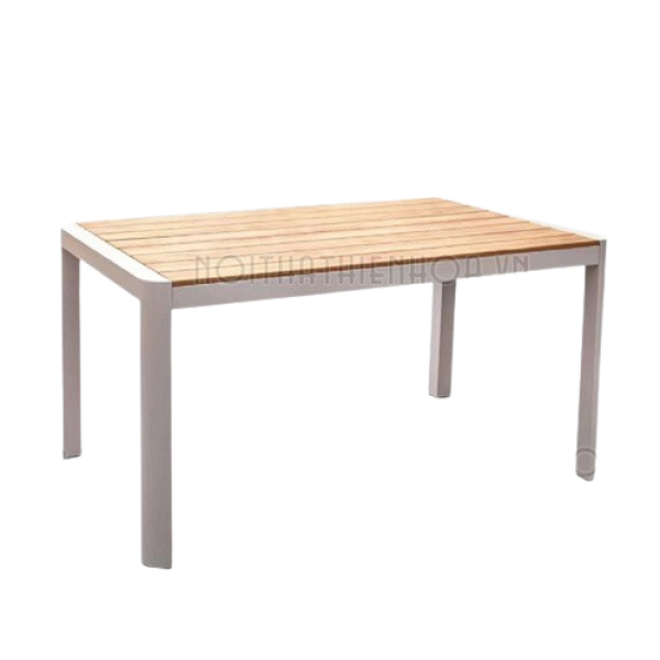 Bàn ngoài trời khung nhôm mặt gỗ Polywood- Mã: T1901