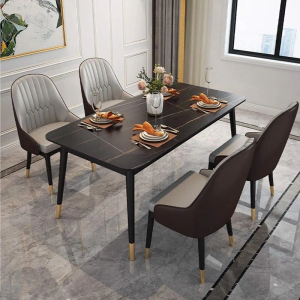 Bộ bàn ăn 4 ghế mặt đá hiện đại- Mã: T147-4×284