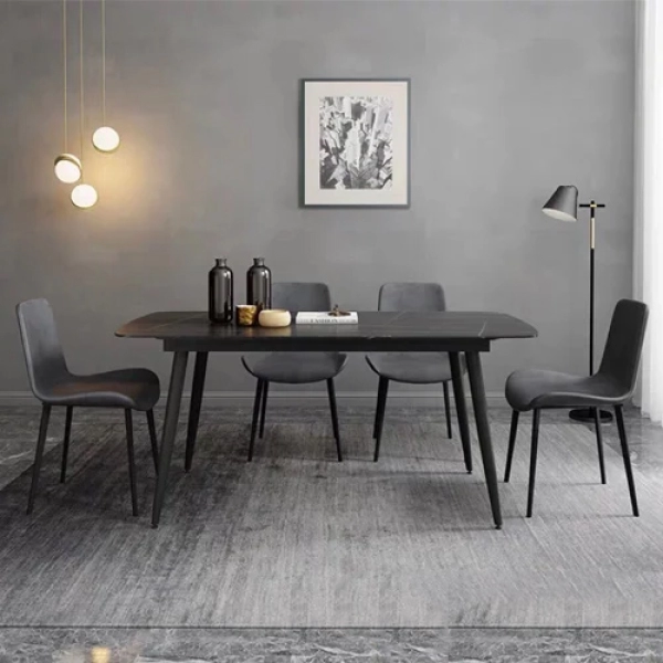 Bộ bàn ăn mặt đá 4 ghế bọc da sang trọng – Mã: T162-14-4×2109