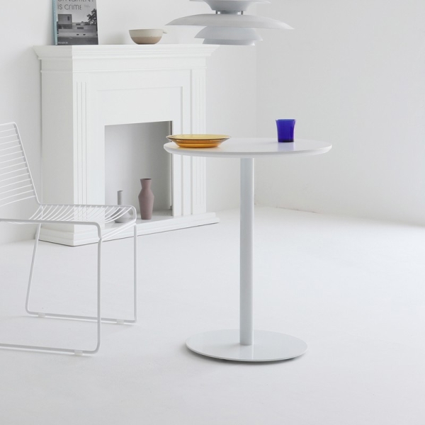 Bàn cafe chân trụ tròn mặt gỗ- Mã: T1508