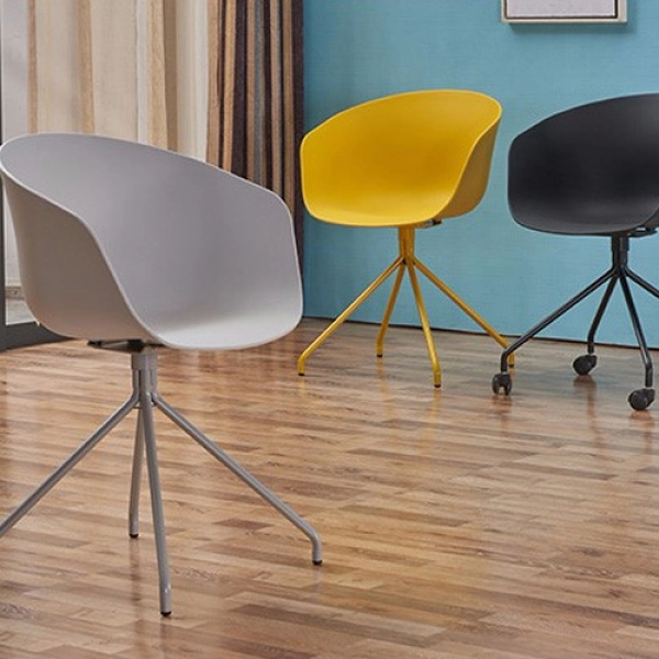 Ghế ăn, ghế cafe Hay lưng nhựa chân thép có bánh xe- Mã 234A