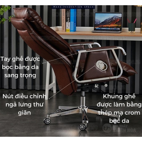 Ghế giám đốc bọc da đen cao cấp GD004
