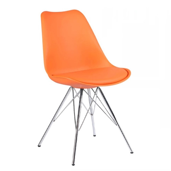 Ghế cafe, ghế ăn nệm nhựa chân thép – Mã: 204A