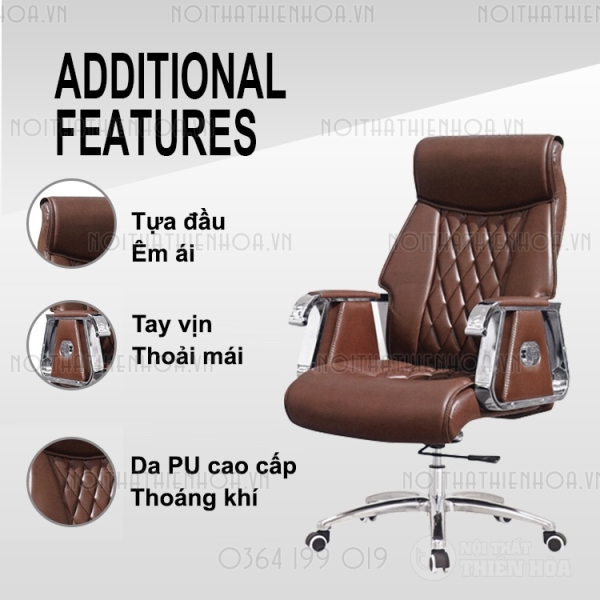 Ghế giám đốc bọc da đen cao cấp GD004