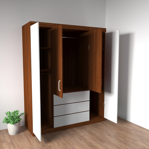 tủ quần áo 4 cánh cải giá rẻ TA-107