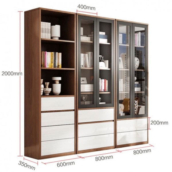 Tủ gỗ tài liệu 3 cục hiện đại – TL 01