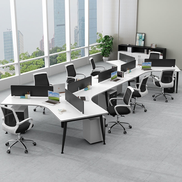 Cụm bàn làm việc 8 người chân tròn côn Eros ERC01-5022