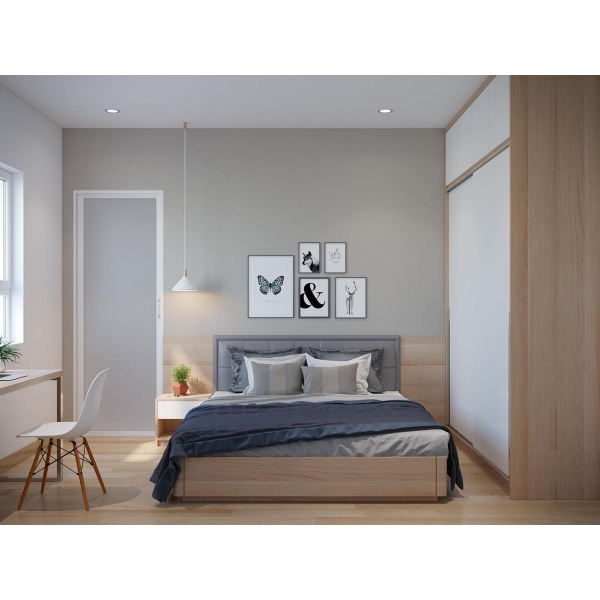 Bộ phòng ngủ vàng phối trắng – 07
