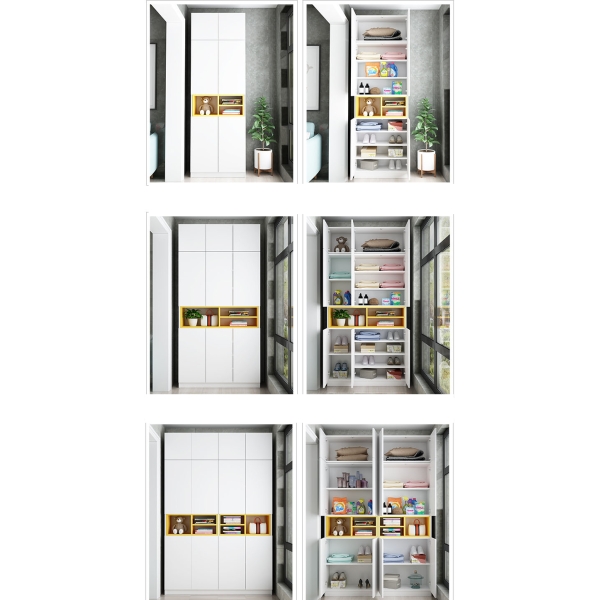 tủ quần áo 3 buồng cánh trắng TA-118