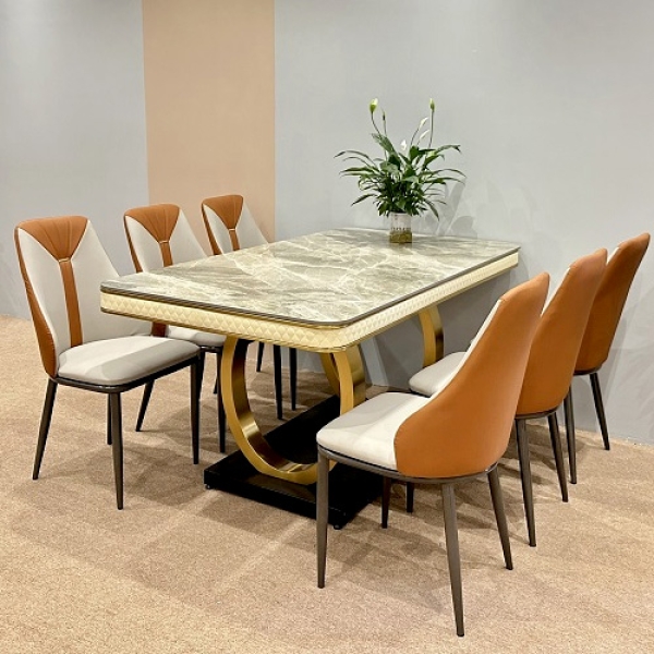 Bàn ăn mặt đá phong cách tân cổ điển- Mã: T1139-16