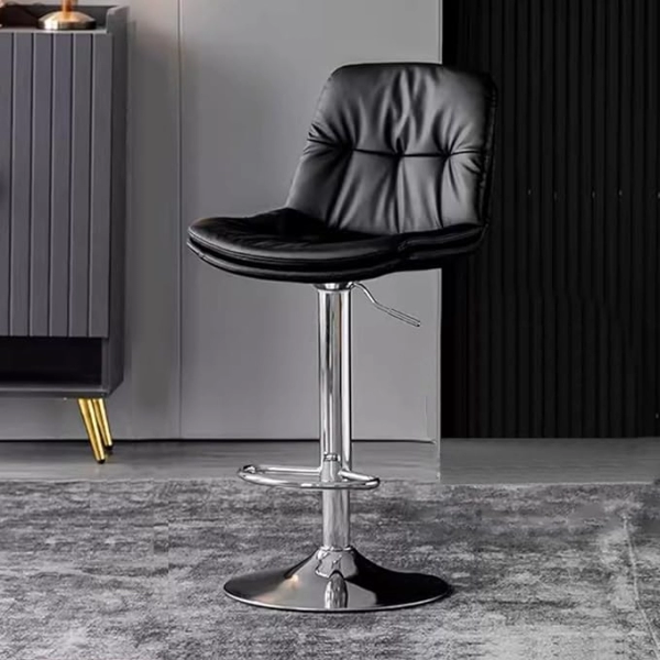 Ghế ngồi quầy bar bọc da chân trụ- Mã: 4107