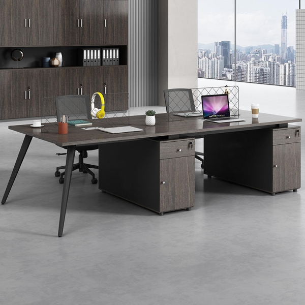 Cụm bàn làm việc 4 người chân côn tròn