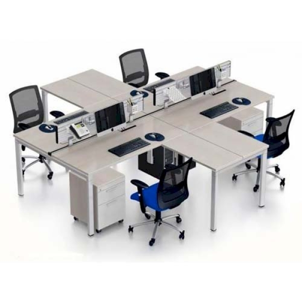 Cụm bàn 4 người chân sắt oval – CB 07