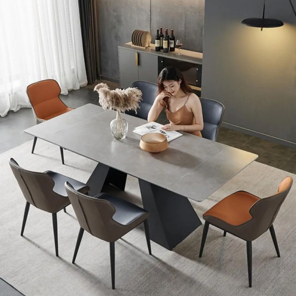 Bộ bàn ăn thông minh mặt đá kéo dài- Mã: T1142-6×2159