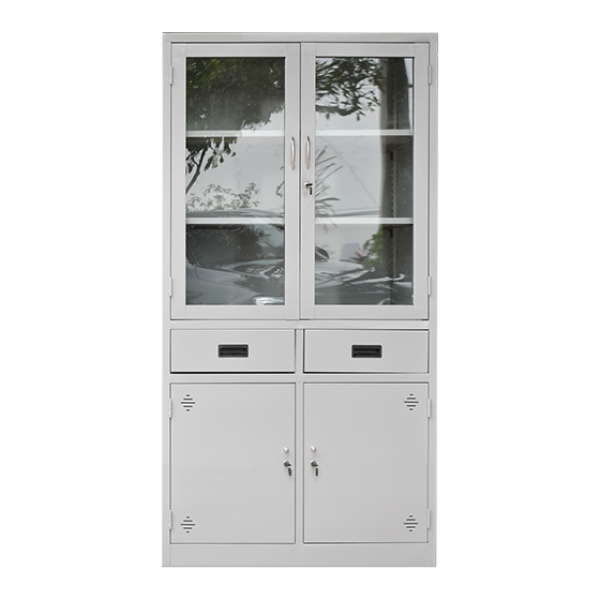 Tủ sắt văn phòng cánh kính ngăn kéo 02