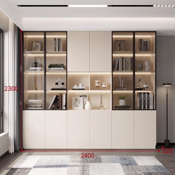 Tủ tài liệu kính có đèn led -TL 76